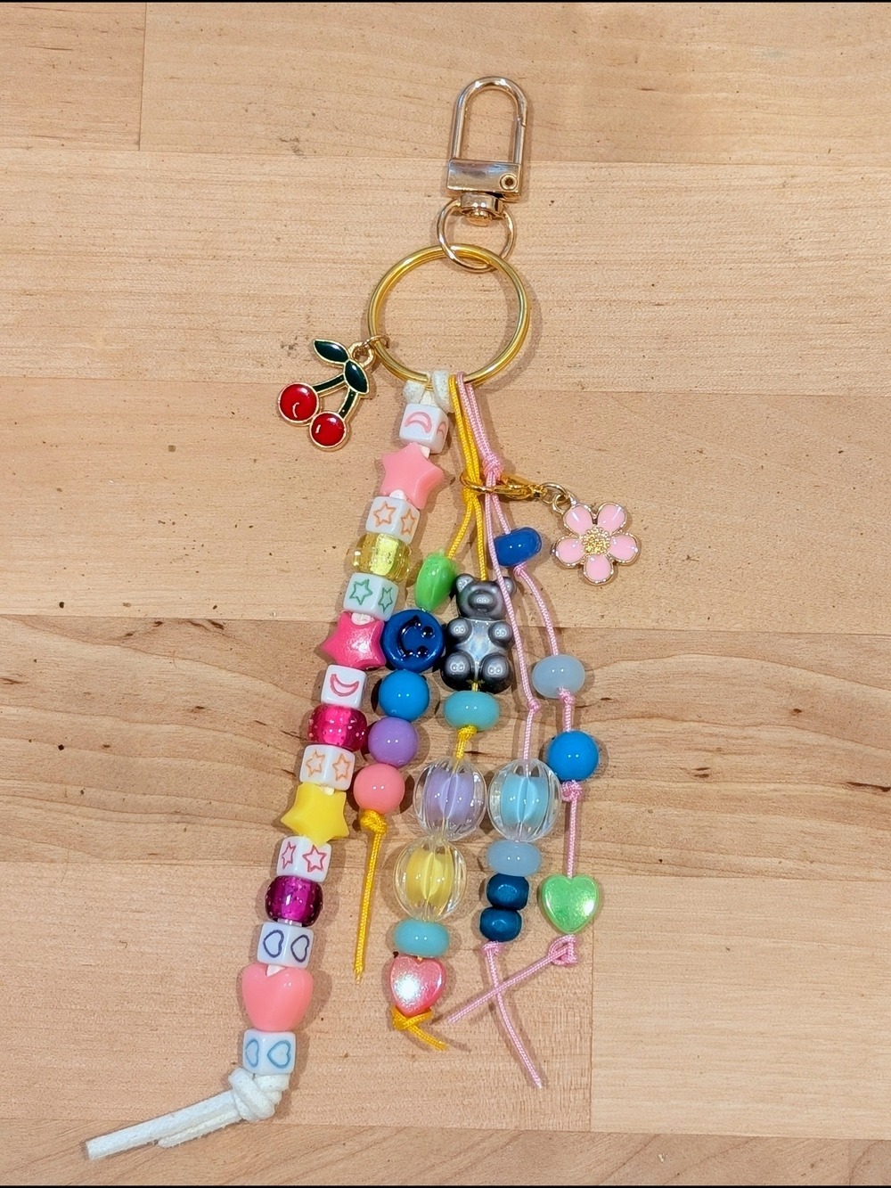Multicolor Beaded Charm Keychain